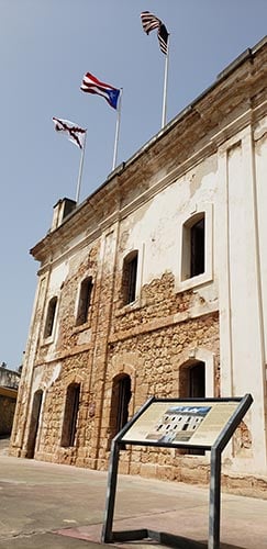 Flags at Fort San Cristobol in Old San Juan